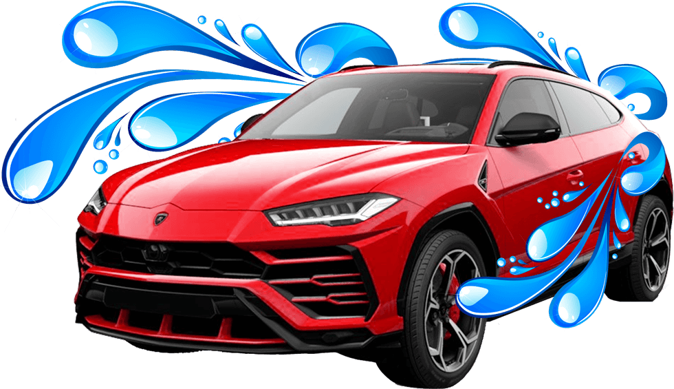 red-lambo-suv red Lamborghini SUV with a splash